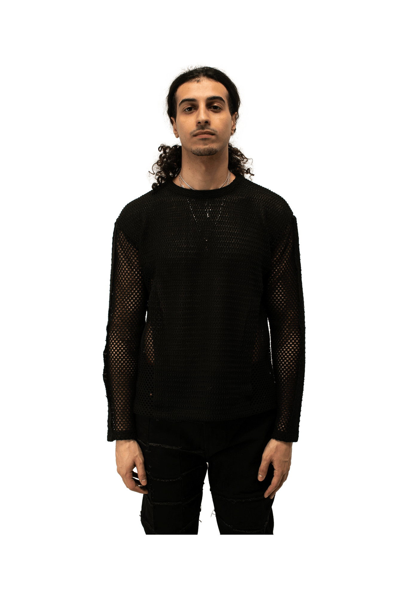 Dellen Net Crewneck Sweater