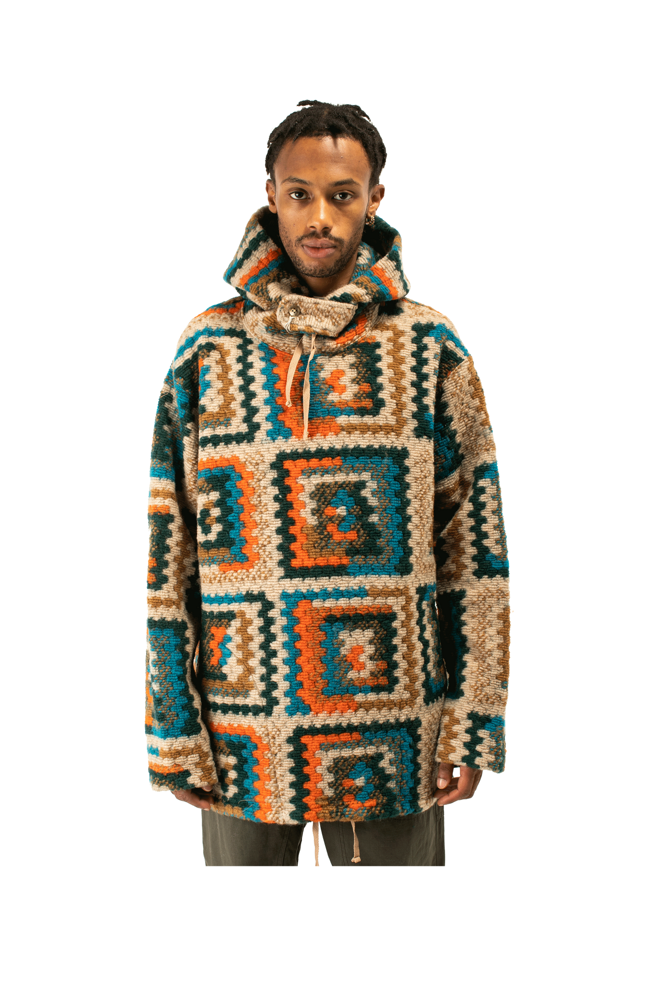 Crochet Hooded Sweatshirt
