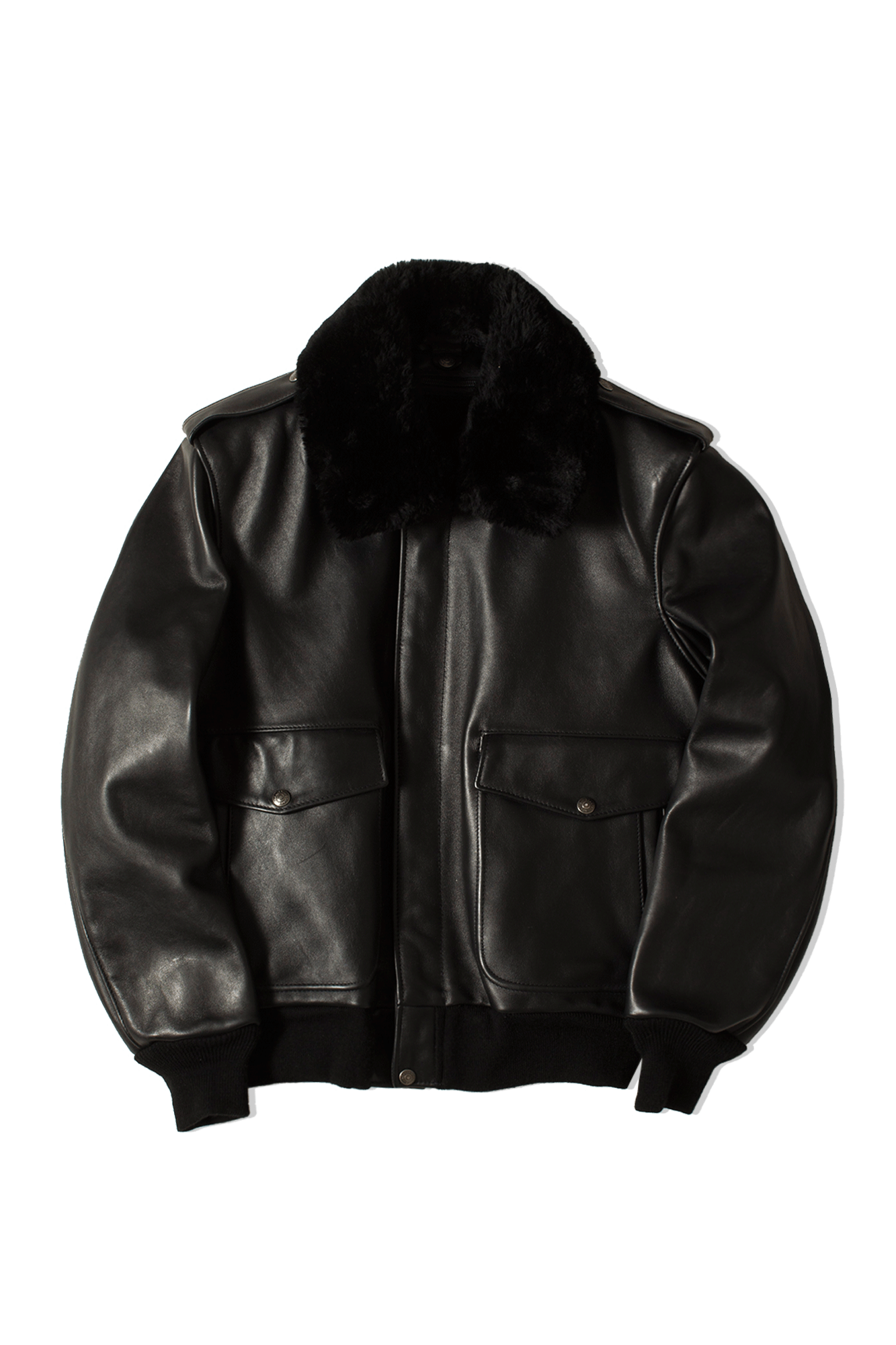 Schott Leather jackets A-2 Naked Cowhide Leather Flight Jacket Black 184SMBLACK#000#BLACK#36 - One Block Down